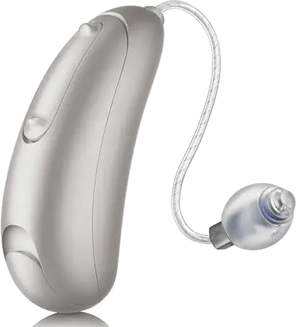 Aparelho auditivo RIC discreto, recarregável e com Bluetooth